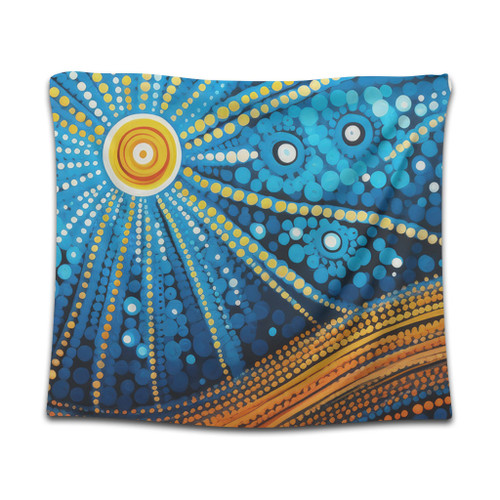 Australia Dreaming Aboriginal Tapestry - Aboriginal Culture Indigenous Dot Painting Inspired Tapestry Australia Dreaming Aboriginal Tapestry - Aboriginal Culture Indigenous Dot Painting Inspired Tapestry