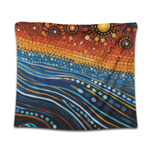 Australia Dreaming Aboriginal Tapestry - Aboriginal Culture Indigenous Dreaming Dot Painting Art Inspired Tapestry Australia Dreaming Aboriginal Tapestry - Aboriginal Culture Indigenous Dreaming Dot Painting Art Inspired Tapestry