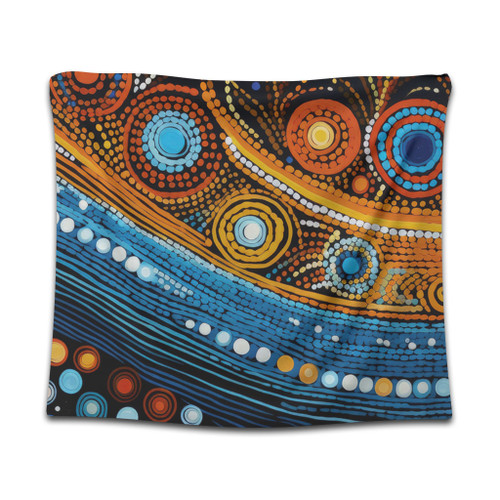 Australia Dreaming Aboriginal Tapestry - Aboriginal Dot Painting Art Indigenous Culture Inspired Tapestry Australia Dreaming Aboriginal Tapestry - Aboriginal Dot Painting Art Indigenous Culture Inspired Tapestry