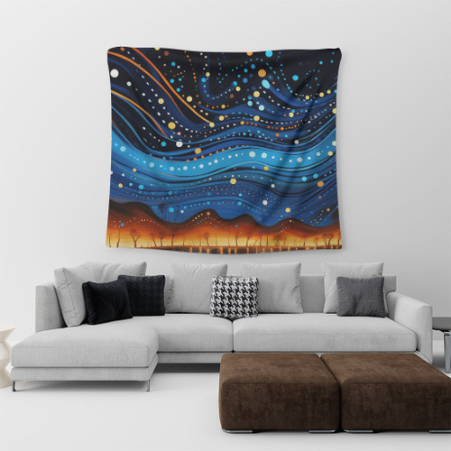 Australia Dreaming Aboriginal Tapestry - Aboriginal Dreaming Dot Painting Art Color Inspired Tapestry Australia Dreaming Aboriginal Tapestry - Aboriginal Dreaming Dot Painting Art Color Inspired Tapestry