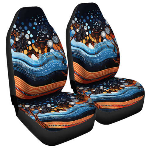 Australia Dreaming Aboriginal Car Seat Cover - Aboriginal Culture Indigenous Trees Dot Painting Art Inspired Car Seat Cover Australia Dreaming Aboriginal Car Seat Cover - Aboriginal Culture Indigenous Trees Dot Painting Art Inspired Car Seat Cover