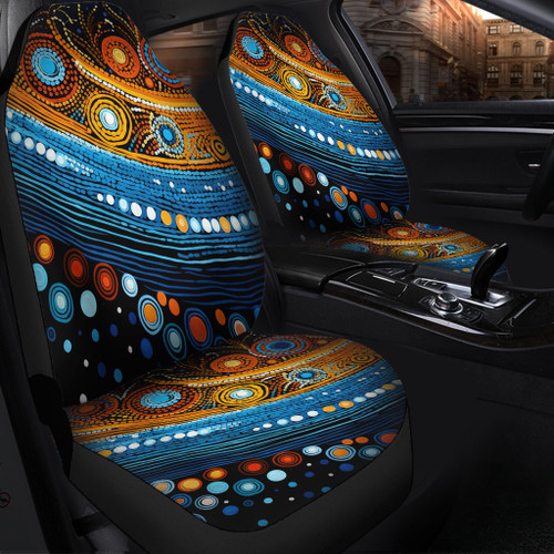 Australia Dreaming Aboriginal Car Seat Cover - Aboriginal Dot Painting Art Indigenous Culture Inspired Car Seat Cover