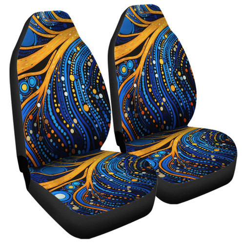 Australia Dreaming Aboriginal Car Seat Cover - Aboriginal Indigenous Culture Dot Painting Art Inspired Car Seat Cover Australia Dreaming Aboriginal Car Seat Cover - Aboriginal Indigenous Culture Dot Painting Art Inspired Car Seat Cover
