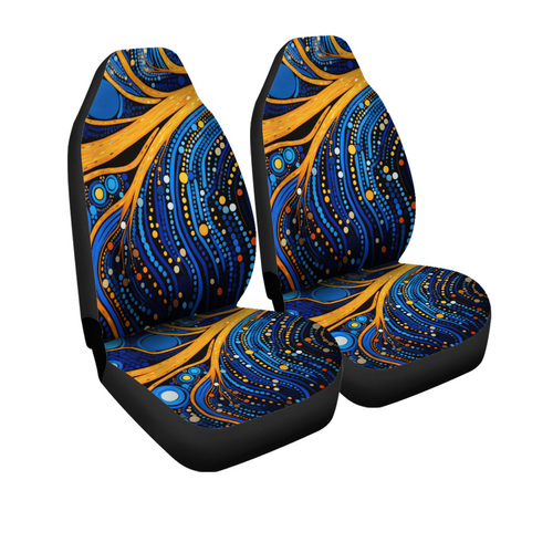 Australia Dreaming Aboriginal Car Seat Cover - Aboriginal Indigenous Culture Dot Painting Art Inspired Car Seat Cover