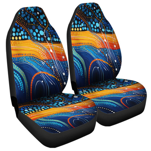 Australia Dreaming Aboriginal Car Seat Cover - Colorful Aboriginal With Indigenous Patterns Inspired Car Seat Cover Australia Dreaming Aboriginal Car Seat Cover - Colorful Aboriginal With Indigenous Patterns Inspired Car Seat Cover