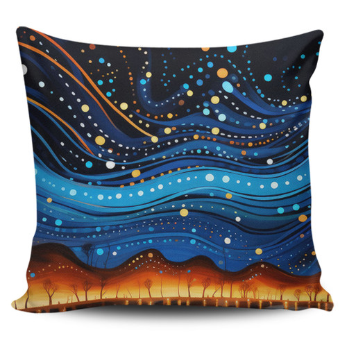 Australia Dreaming Aboriginal Pillow Cases - Aboriginal Dreaming Dot Painting Art Color Inspired Pillow Cases