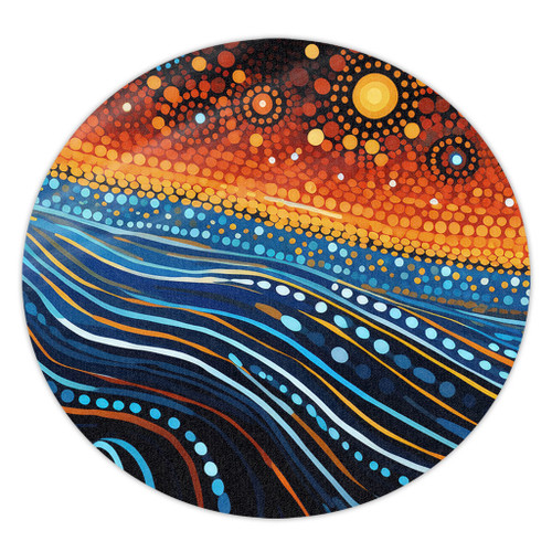Australia Dreaming Aboriginal Round Rug - Aboriginal Culture Indigenous Dreaming Dot Painting Art Inspired Round Rug Australia Dreaming Aboriginal Round Rug - Aboriginal Culture Indigenous Dreaming Dot Painting Art Inspired Round Rug
