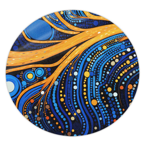 Australia Dreaming Aboriginal Round Rug - Aboriginal Indigenous Culture Dot Painting Art Inspired Round Rug Australia Dreaming Aboriginal Round Rug - Aboriginal Indigenous Culture Dot Painting Art Inspired Round Rug
