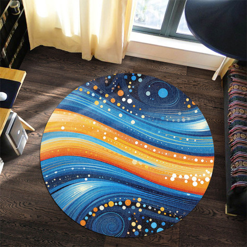 Australia Dreaming Aboriginal Round Rug - Aboriginal Indigenous Dot Painting Dream Art Inspired Round Rug Australia Dreaming Aboriginal Round Rug - Aboriginal Indigenous Dot Painting Dream Art Inspired Round Rug