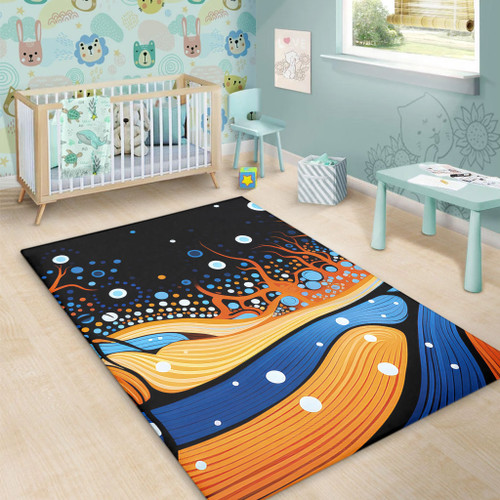 Australia Dreaming Aboriginal Area Rug - Aboriginal Art Indigenous Dot Painting Inspired Area Rug Australia Dreaming Aboriginal Area Rug - Aboriginal Art Indigenous Dot Painting Inspired Area Rug