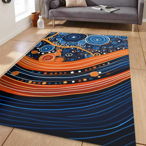 Australia Dreaming Aboriginal Area Rug - Aboriginal Culture Indigenous Dot Art Painting Inspired Area Rug