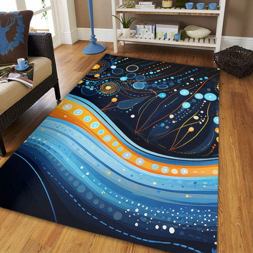 Australia Dreaming Aboriginal Area Rug - Aboriginal Culture Indigenous Dot Painting Art Inspired Area Rug Australia Dreaming Aboriginal Area Rug - Aboriginal Culture Indigenous Dot Painting Art Inspired Area Rug
