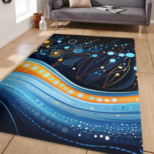 Australia Dreaming Aboriginal Area Rug - Aboriginal Culture Indigenous Dot Painting Art Inspired Area Rug