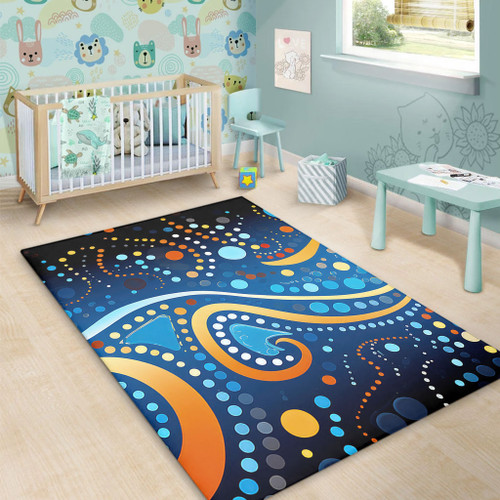 Australia Dreaming Aboriginal Area Rug - Aboriginal Culture Indigenous Dot Painting Color Inspired Area Rug Australia Dreaming Aboriginal Area Rug - Aboriginal Culture Indigenous Dot Painting Color Inspired Area Rug