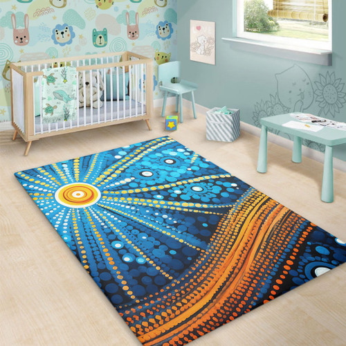 Australia Dreaming Aboriginal Area Rug - Aboriginal Culture Indigenous Dot Painting Inspired Area Rug Australia Dreaming Aboriginal Area Rug - Aboriginal Culture Indigenous Dot Painting Inspired Area Rug