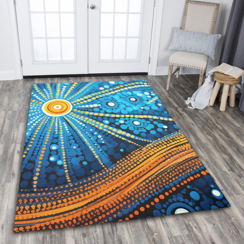 Australia Dreaming Aboriginal Area Rug - Aboriginal Culture Indigenous Dot Painting Inspired Area Rug Australia Dreaming Aboriginal Area Rug - Aboriginal Culture Indigenous Dot Painting Inspired Area Rug