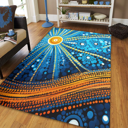 Australia Dreaming Aboriginal Area Rug - Aboriginal Culture Indigenous Dot Painting Inspired Area Rug Australia Dreaming Aboriginal Area Rug - Aboriginal Culture Indigenous Dot Painting Inspired Area Rug