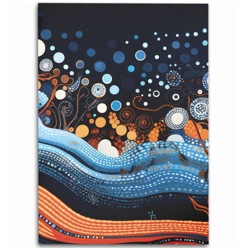Australia Dreaming Aboriginal Area Rug - Aboriginal Culture Indigenous Trees Dot Painting Art Inspired Area Rug Australia Dreaming Aboriginal Area Rug - Aboriginal Culture Indigenous Trees Dot Painting Art Inspired Area Rug