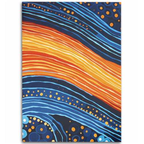 Australia Dreaming Aboriginal Area Rug - Aboriginal Culture Rive In Dot Painting Inspired Area Rug Australia Dreaming Aboriginal Area Rug - Aboriginal Culture Rive In Dot Painting Inspired Area Rug