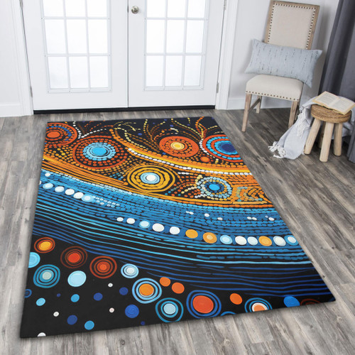 Australia Dreaming Aboriginal Area Rug - Aboriginal Dot Painting Art Indigenous Culture Inspired Area Rug Australia Dreaming Aboriginal Area Rug - Aboriginal Dot Painting Art Indigenous Culture Inspired Area Rug
