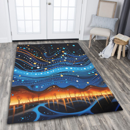 Australia Dreaming Aboriginal Area Rug - Aboriginal Dreaming Dot Painting Art Color Inspired Area Rug