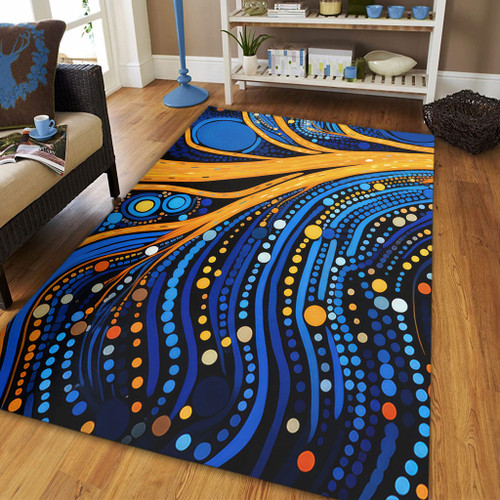 Australia Dreaming Aboriginal Area Rug - Aboriginal Indigenous Culture Dot Painting Art Inspired Area Rug Australia Dreaming Aboriginal Area Rug - Aboriginal Indigenous Culture Dot Painting Art Inspired Area Rug