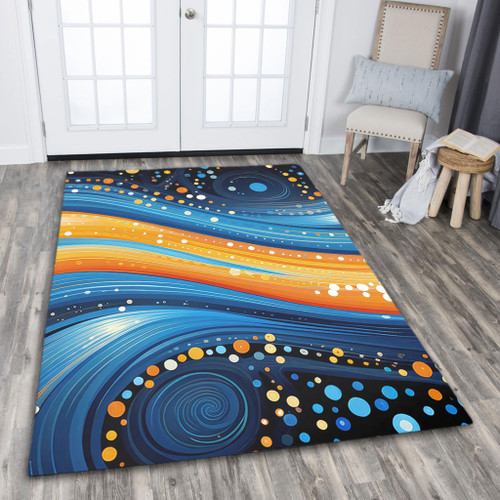 Australia Dreaming Aboriginal Area Rug - Aboriginal Indigenous Dot Painting Dream Art Inspired Area Rug Australia Dreaming Aboriginal Area Rug - Aboriginal Indigenous Dot Painting Dream Art Inspired Area Rug