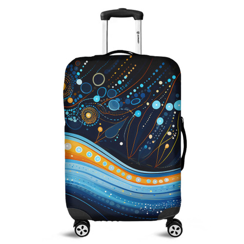 Australia Dreaming Aboriginal Luggage Cover - Aboriginal Culture Indigenous Dot Painting Art Inspired Luggage Cover Australia Dreaming Aboriginal Luggage Cover - Aboriginal Culture Indigenous Dot Painting Art Inspired Luggage Cover