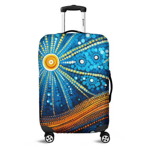 Australia Dreaming Aboriginal Luggage Cover - Aboriginal Culture Indigenous Dot Painting Inspired Luggage Cover Australia Dreaming Aboriginal Luggage Cover - Aboriginal Culture Indigenous Dot Painting Inspired Luggage Cover