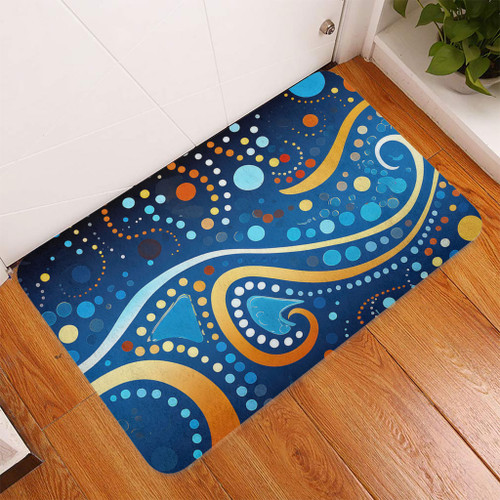 Australia Dreaming Aboriginal Doormat - Aboriginal Culture Indigenous Dot Painting Color Inspired Doormat Australia Dreaming Aboriginal Doormat - Aboriginal Culture Indigenous Dot Painting Color Inspired Doormat