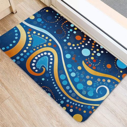 Australia Dreaming Aboriginal Doormat - Aboriginal Culture Indigenous Dot Painting Color Inspired Doormat Australia Dreaming Aboriginal Doormat - Aboriginal Culture Indigenous Dot Painting Color Inspired Doormat