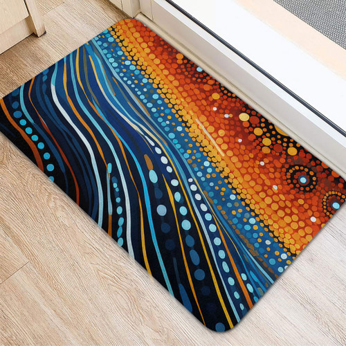 Australia Dreaming Aboriginal Doormat - Aboriginal Culture Indigenous Dreaming Dot Painting Art Inspired Doormat Australia Dreaming Aboriginal Doormat - Aboriginal Culture Indigenous Dreaming Dot Painting Art Inspired Doormat