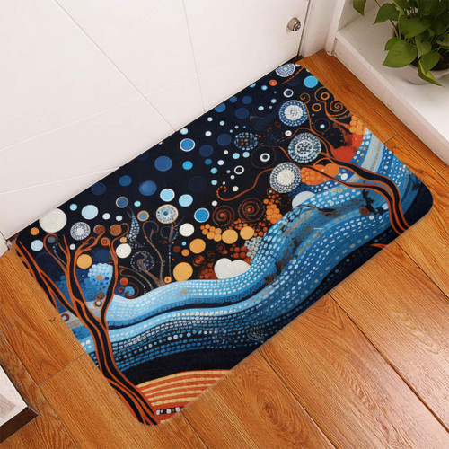 Australia Dreaming Aboriginal Doormat - Aboriginal Culture Indigenous Trees Dot Painting Art Inspired Doormat Australia Dreaming Aboriginal Doormat - Aboriginal Culture Indigenous Trees Dot Painting Art Inspired Doormat