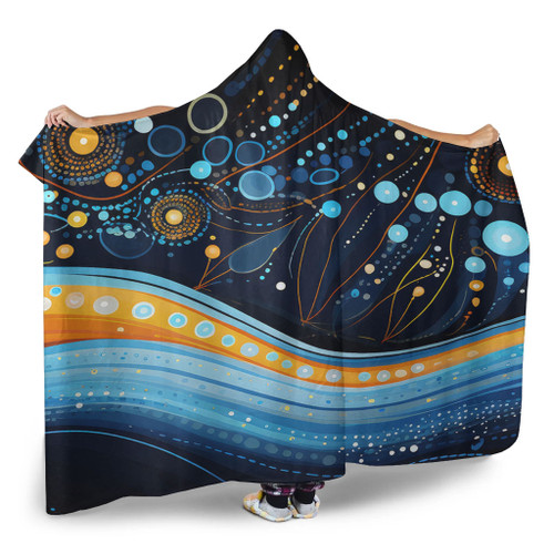 Australia Dreaming Aboriginal Hooded Blanket - Aboriginal Culture Indigenous Dot Painting Art Inspired Hooded Blanket Australia Dreaming Aboriginal Hooded Blanket - Aboriginal Culture Indigenous Dot Painting Art Inspired Hooded Blanket