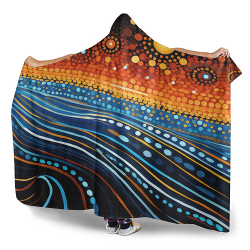 Australia Dreaming Aboriginal Hooded Blanket - Aboriginal Culture Indigenous Dreaming Dot Painting Art Inspired Hooded Blanket Australia Dreaming Aboriginal Hooded Blanket - Aboriginal Culture Indigenous Dreaming Dot Painting Art Inspired Hooded Blanket