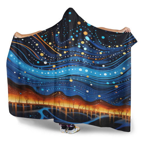 Australia Dreaming Aboriginal Hooded Blanket - Aboriginal Dreaming Dot Painting Art Color Inspired Hooded Blanket Australia Dreaming Aboriginal Hooded Blanket - Aboriginal Dreaming Dot Painting Art Color Inspired Hooded Blanket