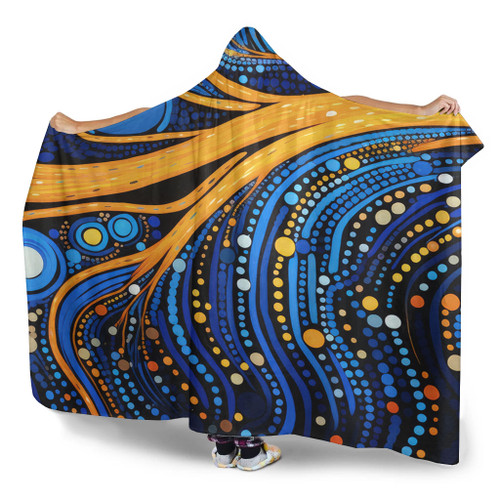 Australia Dreaming Aboriginal Hooded Blanket - Aboriginal Indigenous Culture Dot Painting Art Inspired Hooded Blanket Australia Dreaming Aboriginal Hooded Blanket - Aboriginal Indigenous Culture Dot Painting Art Inspired Hooded Blanket