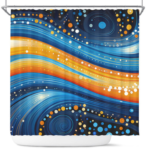 Australia Dreaming Aboriginal Shower Curtain - Aboriginal Indigenous Dot Painting Dream Art Inspired Shower Curtain Australia Dreaming Aboriginal Shower Curtain - Aboriginal Indigenous Dot Painting Dream Art Inspired Shower Curtain