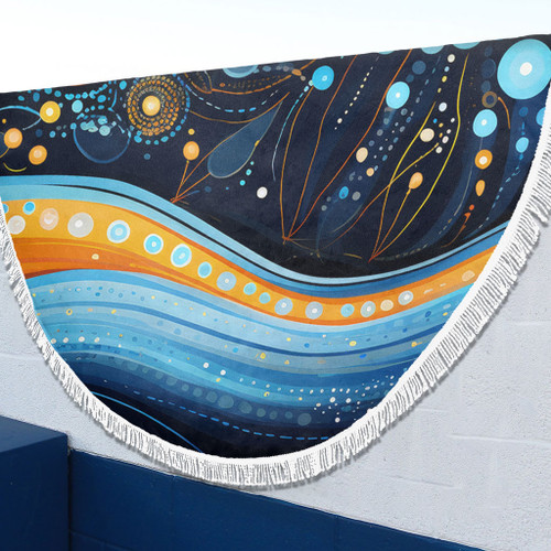 Australia Dreaming Aboriginal Beach Blanket - Aboriginal Culture Indigenous Dot Painting Art Inspired Beach Blanket Australia Dreaming Aboriginal Beach Blanket - Aboriginal Culture Indigenous Dot Painting Art Inspired Beach Blanket