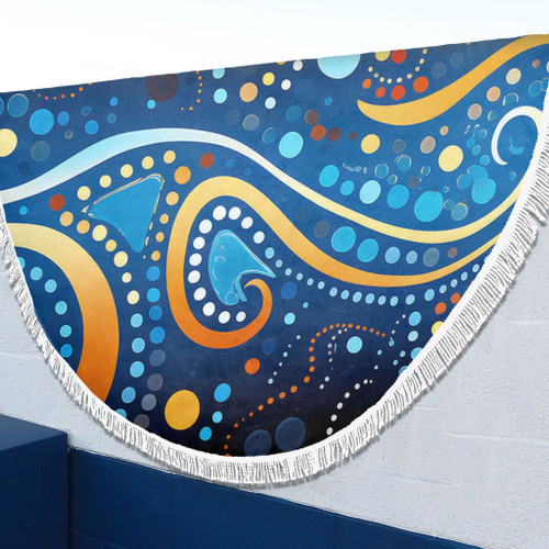 Australia Dreaming Aboriginal Beach Blanket - Aboriginal Culture Indigenous Dot Painting Color Inspired Beach Blanket Australia Dreaming Aboriginal Beach Blanket - Aboriginal Culture Indigenous Dot Painting Color Inspired Beach Blanket