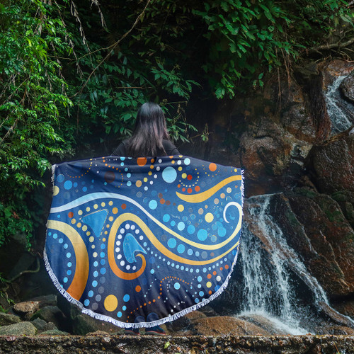 Australia Dreaming Aboriginal Beach Blanket - Aboriginal Culture Indigenous Dot Painting Color Inspired Beach Blanket Australia Dreaming Aboriginal Beach Blanket - Aboriginal Culture Indigenous Dot Painting Color Inspired Beach Blanket