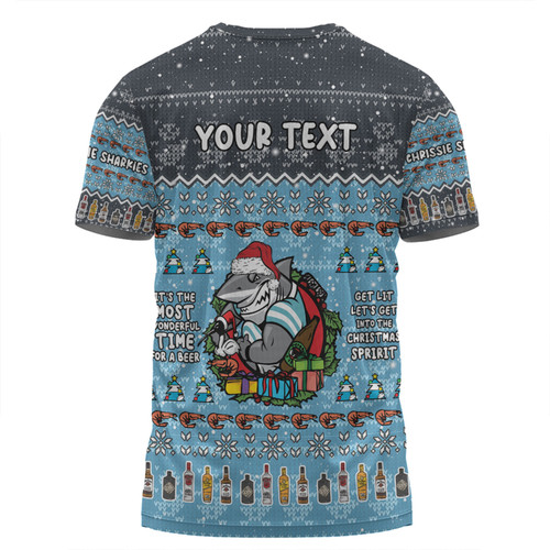 Cronulla-Sutherland Sharks Christmas Custom T-shirt - Aussie Chrissie Spirit T-shirt Cronulla-Sutherland Sharks Christmas Custom T-shirt - Aussie Chrissie Spirit T-shirt