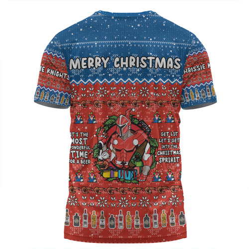 Newcastle Knights Christmas Custom T-shirt - Aussie Chrissie Spirit T-shirt Newcastle Knights Christmas Custom T-shirt - Aussie Chrissie Spirit T-shirt