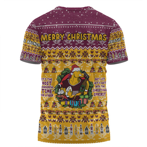 Brisbane Broncos Christmas Custom T-shirt - Aussie Chrissie Spirit T-shirt Brisbane Broncos Christmas Custom T-shirt - Aussie Chrissie Spirit T-shirt