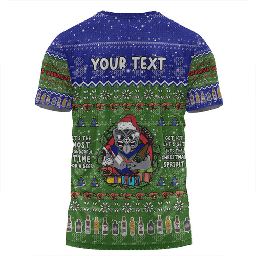 New Zealand Warriors Christmas Custom T-shirt - Aussie Chrissie Spirit T-shirt