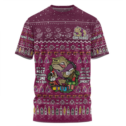 Queensland Cane Toads Christmas Custom T-shirt - Aussie Chrissie Spirit T-shirt