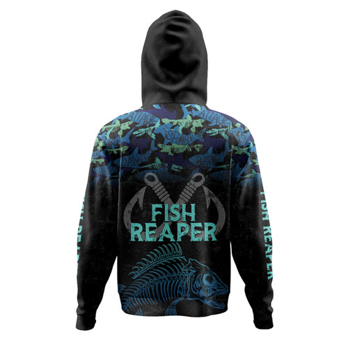Australia Fishing Custom Hoodie - Fish Reaper Fish Skeleton Blue Hoodie Australia Fishing Custom Hoodie - Fish Reaper Fish Skeleton Blue Hoodie