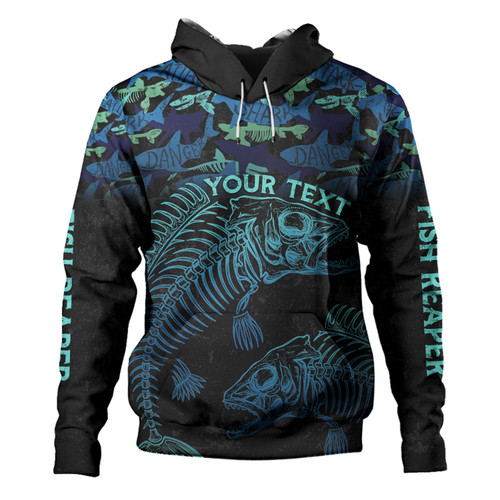 Australia Fishing Custom Hoodie - Fish Reaper Fish Skeleton Blue Hoodie Australia Fishing Custom Hoodie - Fish Reaper Fish Skeleton Blue Hoodie