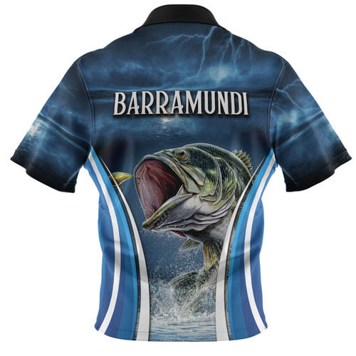 Australia Fishing Custom Polo Shirt - Jumping Barramundi Fishing  Polo Shirt Australia Fishing Custom Polo Shirt - Jumping Barramundi Fishing  Polo Shirt