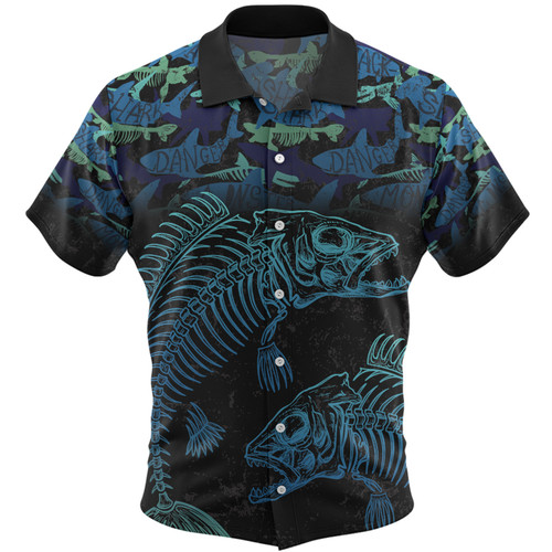 Australia Fishing Custom Hawaiian Shirt - Fish Reaper Fish Skeleton Blue Hawaiian Shirt